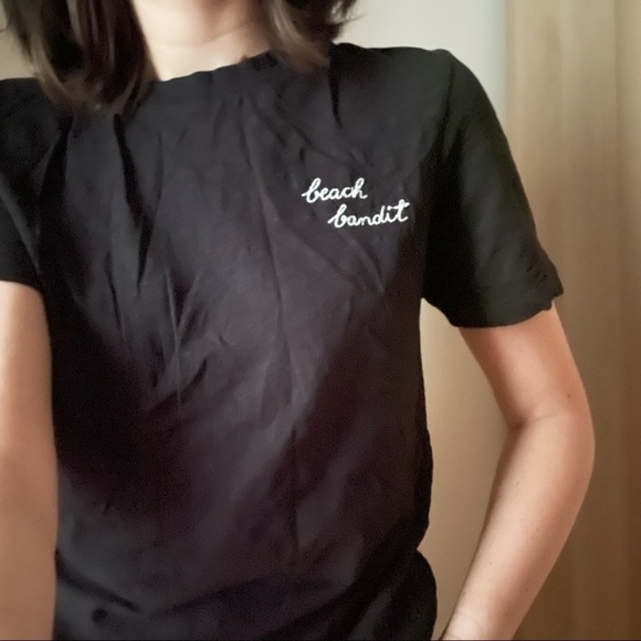 SCOTCH & SODA BLACK EMBROIDERED TEE  - XS - Picture 1 of 9